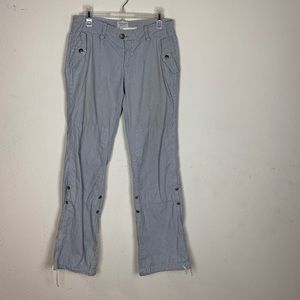 american eagle blue and white striped pants